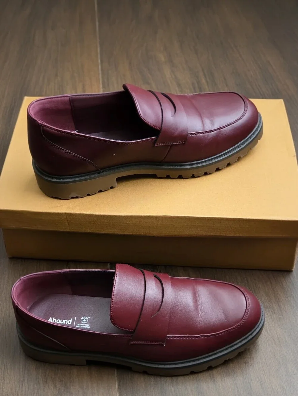 Abound Men's Burgundy PU Leather Penny Loafers
